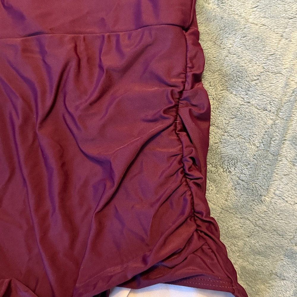 Zip front maroon swim suit - Picture 6 of 6